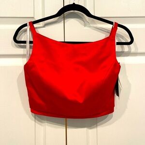 Sherri Hill red satin crop top formal pageant homecoming size 2 NWT